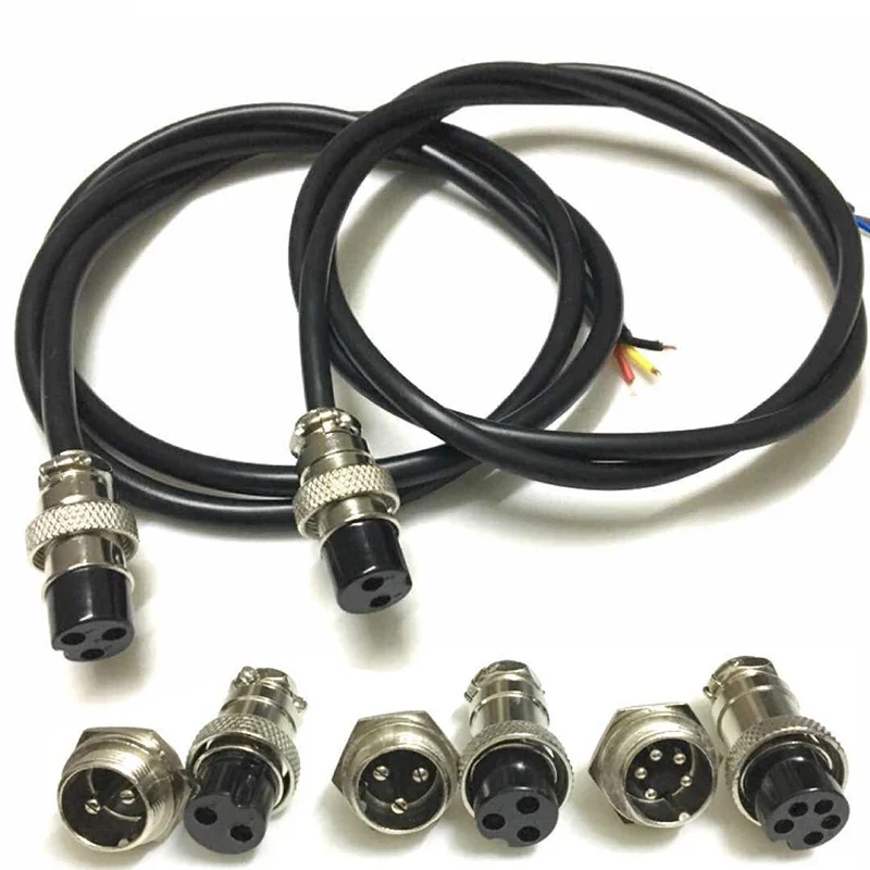 GX16 Aviation Plug Socket Connector 2P 3P 5P Pin Electric Scooter EBike Charging Charger Plug Cable G16 Male & Female Wire Panel