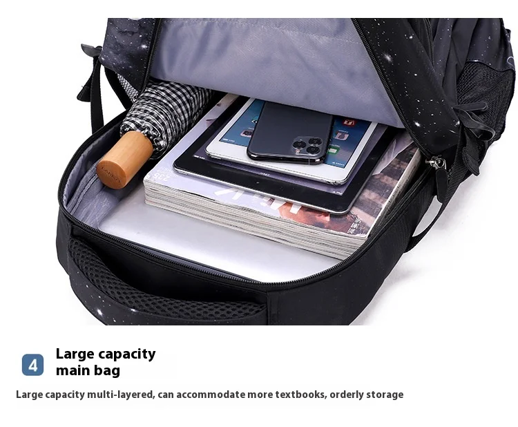 Japanese Korean Student Backpack Large Capacity Multi-Layer Breathable Design Waterproof Stylish Trolley for Stair Climbing