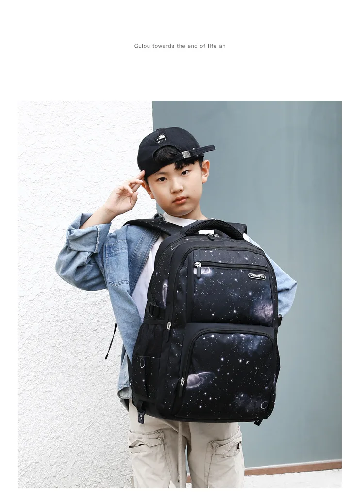 Japanese Korean Student Backpack Large Capacity Multi-Layer Breathable Design Waterproof Stylish Trolley for Stair Climbing