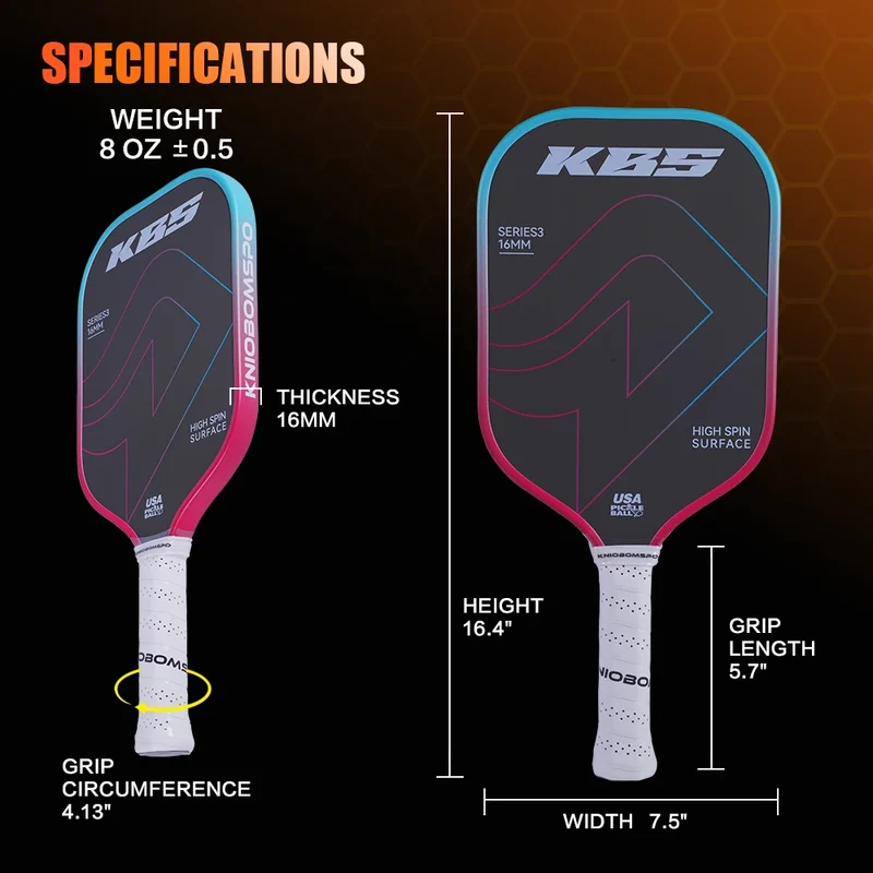Hudef Viva Pro 16mm GEN 5 Pickleball Paddle Selkirk Luxx Power Air Control Raw Carbon Fiber Foam Injected Sleeve Packing