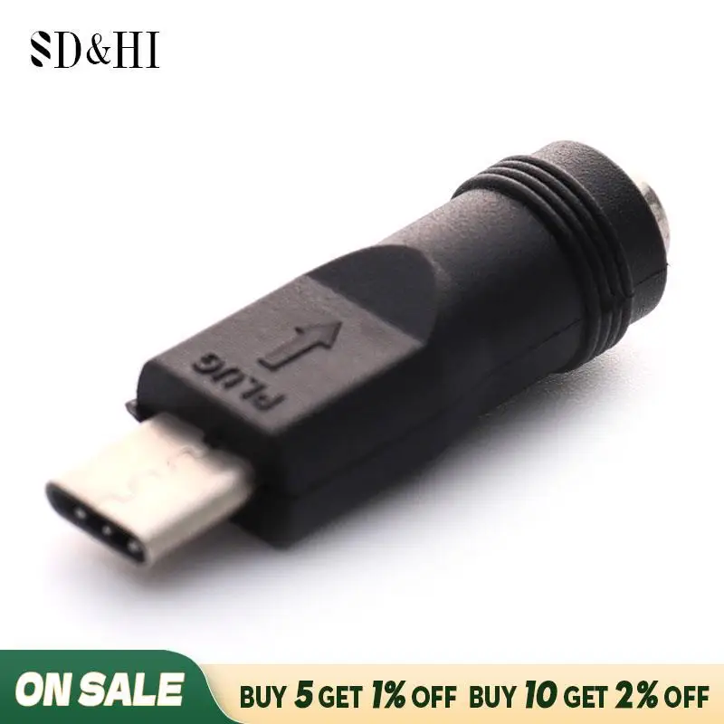 1/2pcs DC Power Adapter Converter 5.5x2.1mm Female Jack To USB Type C Male Connector DC To USBC For Laptop Notebook Computer