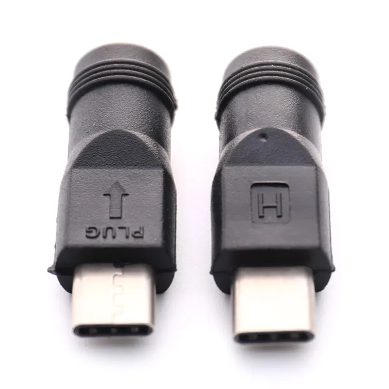 1/2pcs DC Power Adapter Converter 5.5x2.1mm Female Jack To USB Type C Male Connector DC To USBC For Laptop Notebook Computer