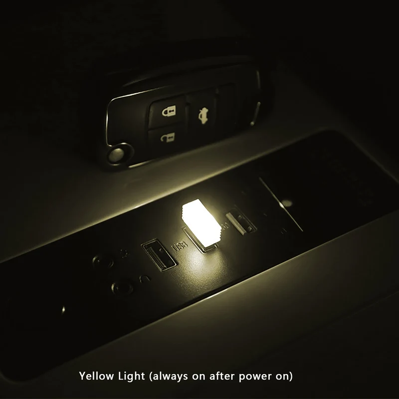 Mini USB Car Light Universal Portable USB Atmosphere Light DC 5V USB LED Car Interior Lighting kit for Laptop Night Home Office