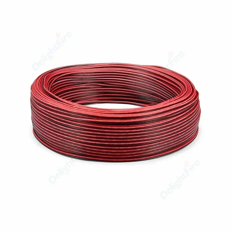 2 PIN Electrical Wire Tinned Copper PVC Insulated Red Black Cable For Single Color LED Strip Light Extension Wire 18/26/28 AWG
