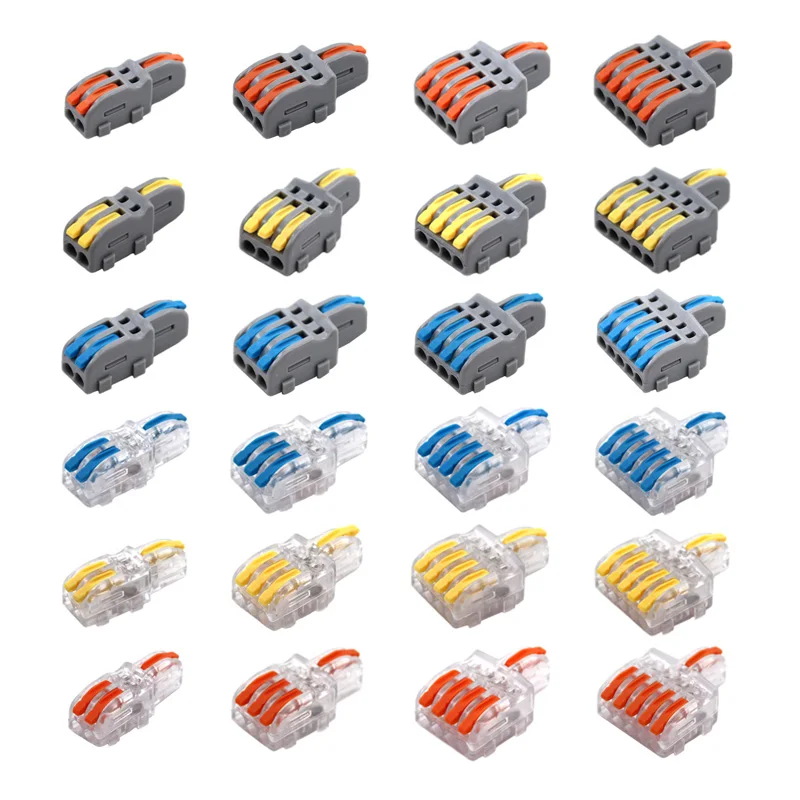 Wire Connector 1 Input Multiple Output Electrical Splitter Push-in Terminal Block Butt Home LED Light Quick Wiring Connectors