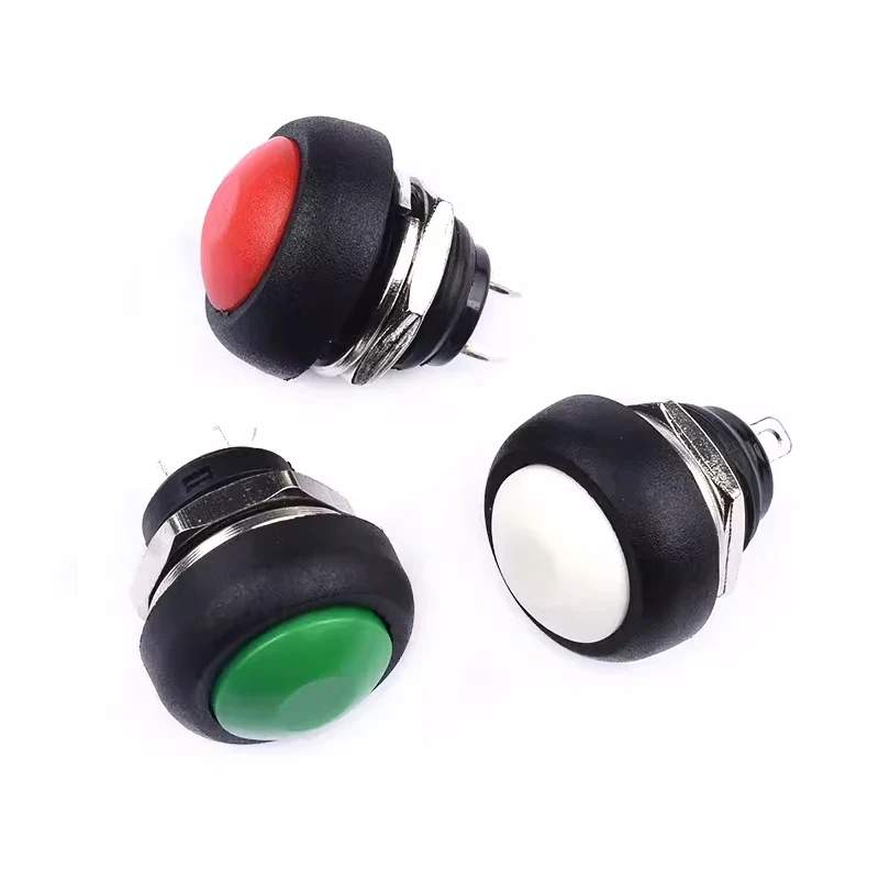 1-10PCS PBS-33B 12MM Small Pushbutton Switches Waterproof Switch Self-resetting Round Without Locking PBS-33B Push button switch