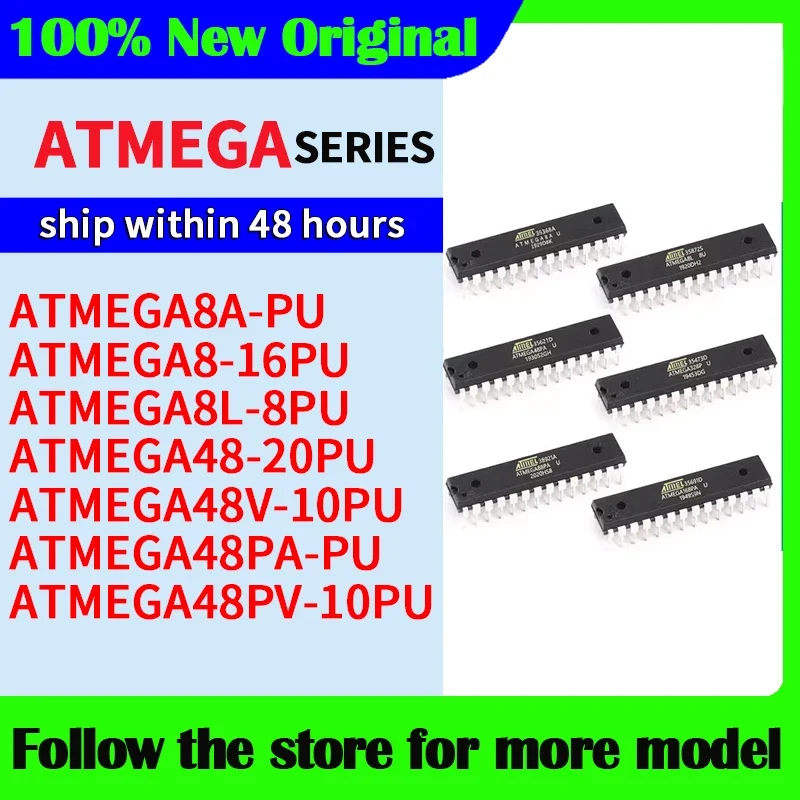 ATMEGA8A-PU ATMEGA8-16PU ATMEGA8L-8PU ATMEGA48-20PU ATMEGA48V-10PU ATMEGA48PA-PU ATMEGA48PV-10PU In stock 48 hours ship