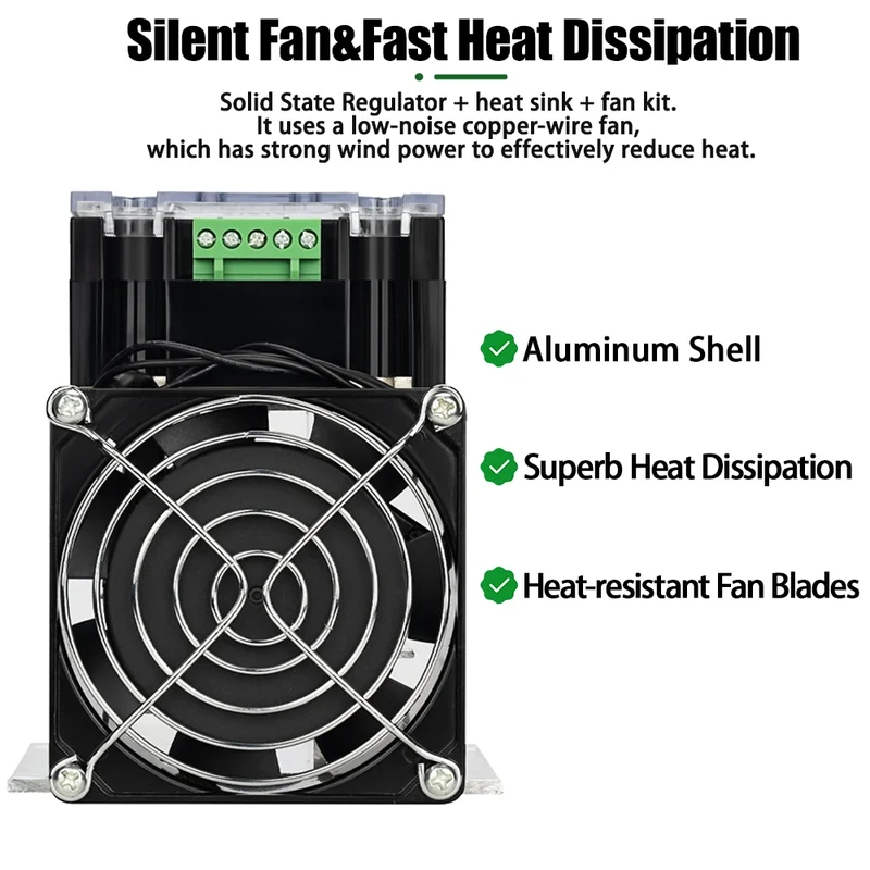 220V AC Single Phase Full Isolation Voltage Regulator Module 25-200A With Heat Sink Fan Kit - SMT DCB High Precision Industrial
