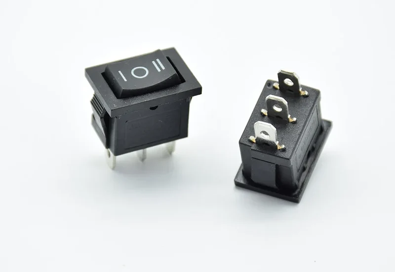 5PCS/lot 21 * 15 * 21mm black SPDT On/Off/On AC 6A/250V 10A/125V 3 Pin Boat Rocker Switch Third Gear 3 Position