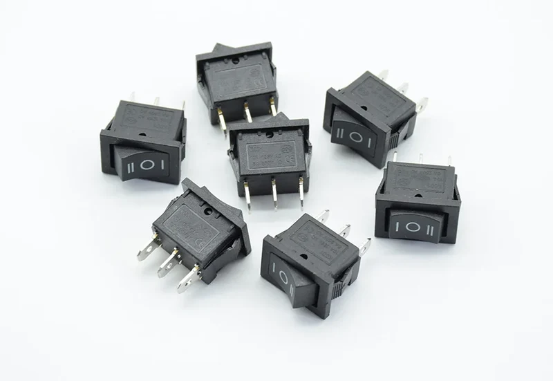 5PCS/lot 21 * 15 * 21mm black SPDT On/Off/On AC 6A/250V 10A/125V 3 Pin Boat Rocker Switch Third Gear 3 Position