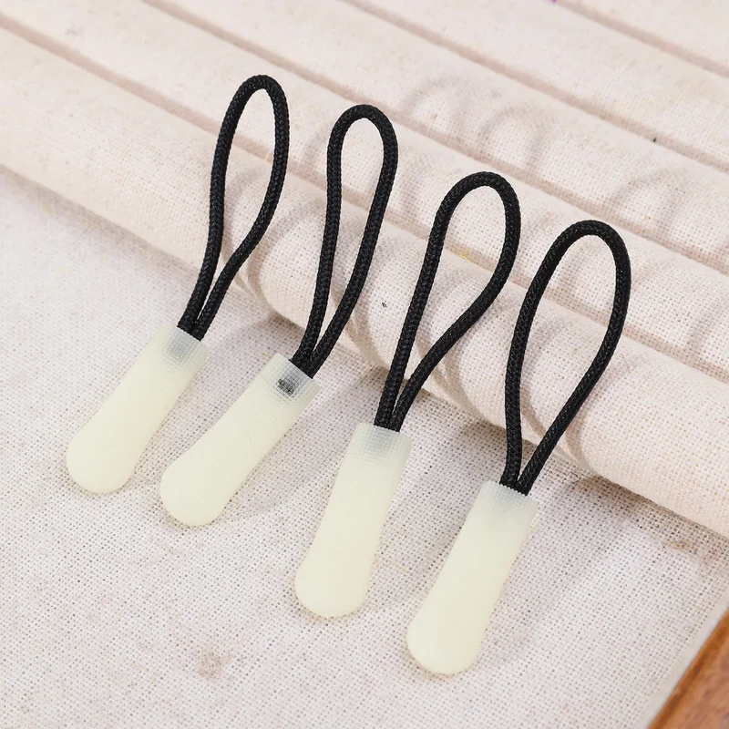 30-3pcs Luminous Zipper Pull Rope Glow in The Dark Zipper Head Anti-lost Backpack Clothes Jackets Slider DIY Repair Sewing Tool
