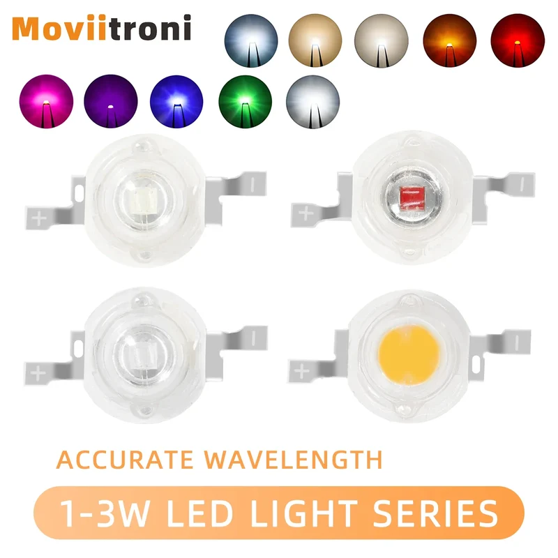 10pcs 1W 3W High Power LED Lamp Diodes Beads White Red Blue Green Yellow Purple Pink RGB for Blubs Spotlight Downlight Chip