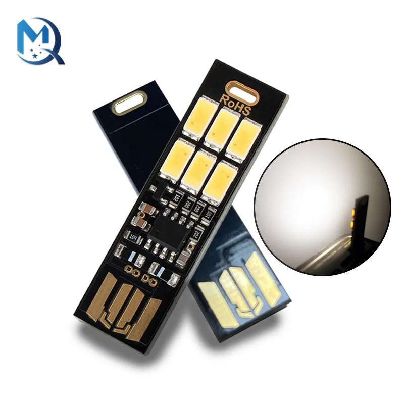 1-10Pcs Portable Mini 5730 USB 6 LED Light 5V Touch Sensor Dimmable Night Light for Power Bank Computer Laptop Book Reading Lamp