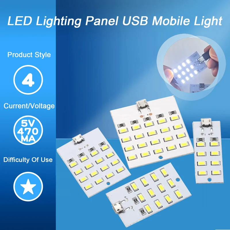 10PCS 5730 Smd 5V 430mA~470mA White Mirco Usb 5730 LED lighting Panel USB Mobile light Emergency Light Night Light