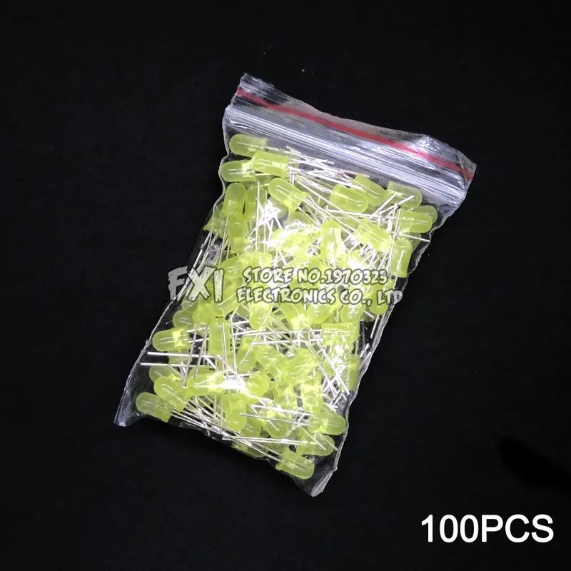 100PCS F5 LED Diode 5MM Assorted Kit White Green Red Blue Yellow Orange Pink Purple Warm White DIY kit Light Emitting Diode bxv