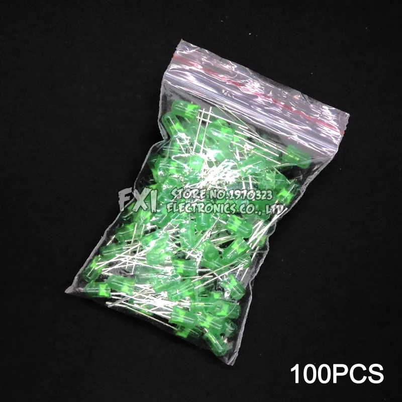 100PCS F5 LED Diode 5MM Assorted Kit White Green Red Blue Yellow Orange Pink Purple Warm White DIY kit Light Emitting Diode bxv