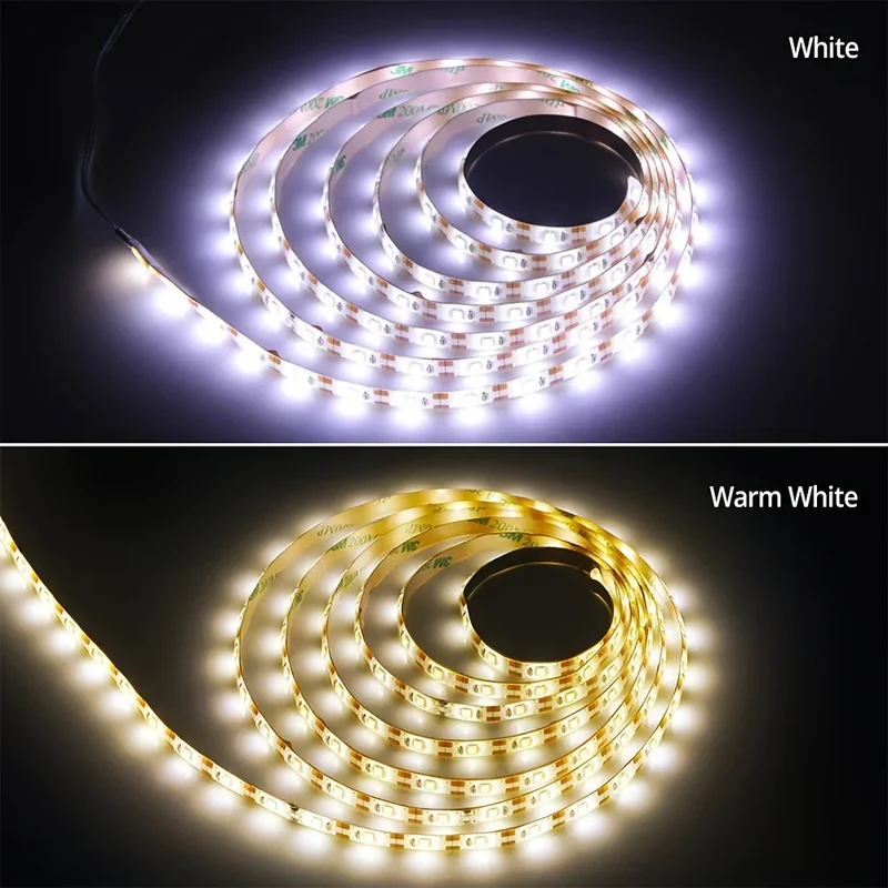 5V 2835 LED Strip Light Touch Sensor Switch Dimmable USB Flexible LED Tape Ribbon Light For Mirror Cabinet Stair Decor Lighting