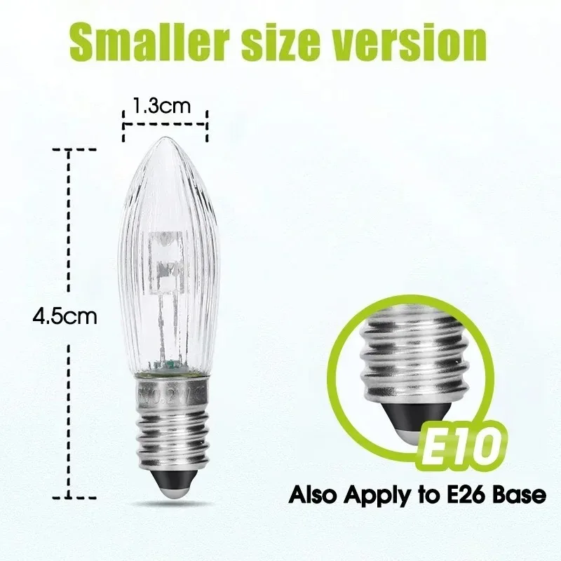 Warm-White E10 Tapered Candles Light Bulbs LED Replacement Bulbs for Lights Candle Arch Bathroom Kitchen Home Lamps Bulb Decor
