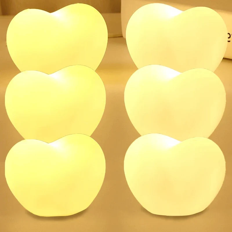 Romantic Creative 3D Love Heart LED Lamp Wedding Cake Night Light Ornament Birthday Christmas Home Ambient Light Gift Box Decor