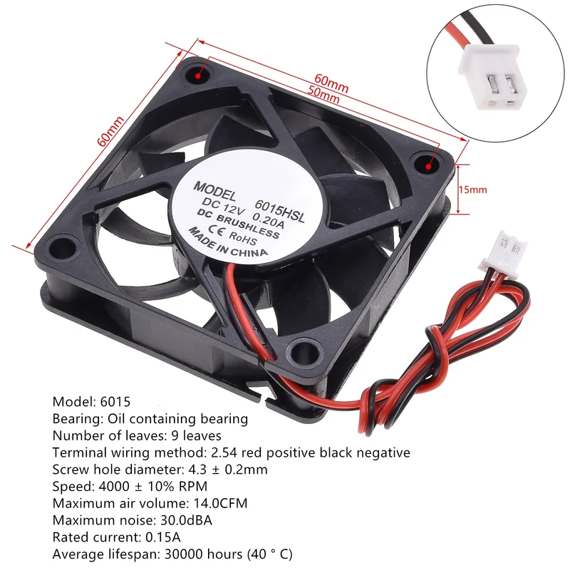 Silent DC12V Brushless Oil Content Cooling fan，for Power Supply Toy Chassis Multiple Sizes Available 2 3 4 5 6 7 8 9CM Silent