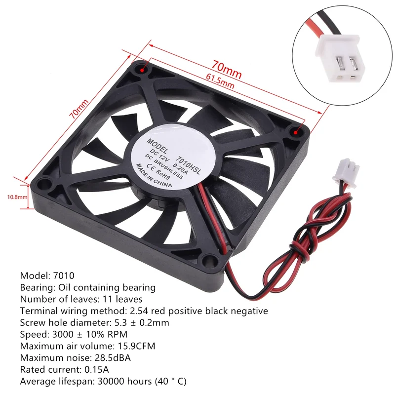 Silent DC12V Brushless Oil Content Cooling fan，for Power Supply Toy Chassis Multiple Sizes Available 2 3 4 5 6 7 8 9CM Silent