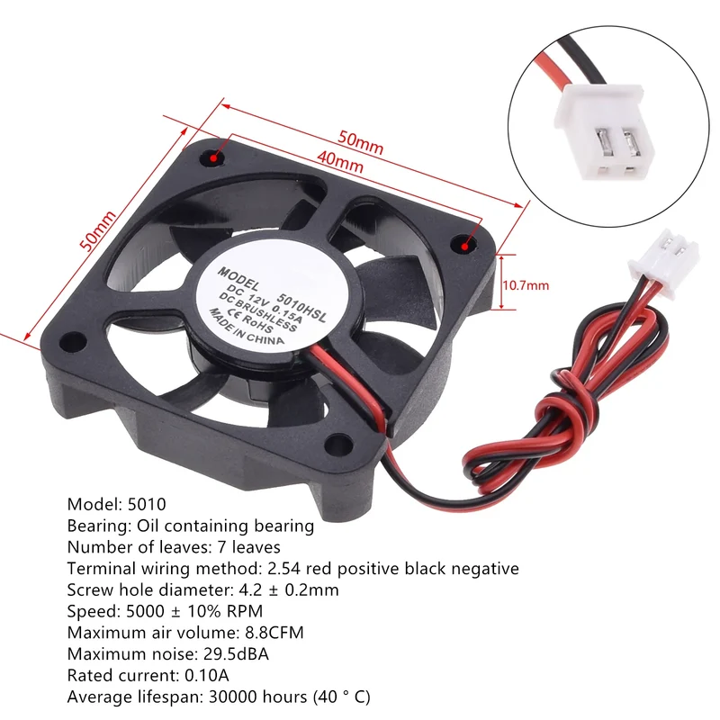 Silent DC12V Brushless Oil Content Cooling fan，for Power Supply Toy Chassis Multiple Sizes Available 2 3 4 5 6 7 8 9CM Silent