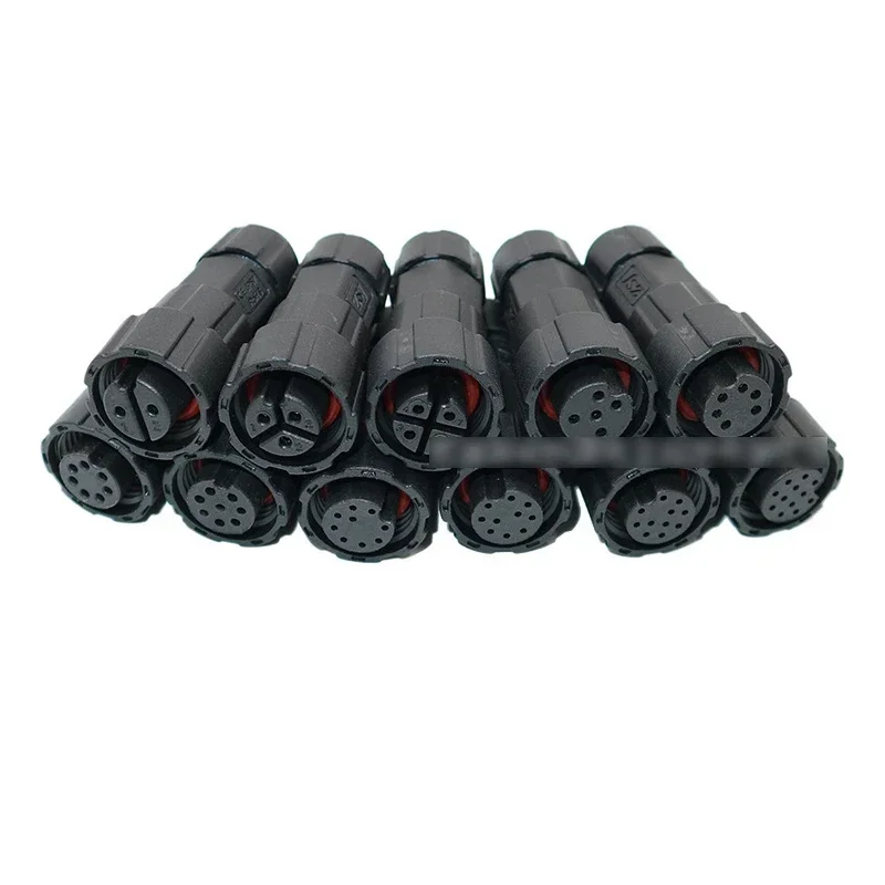 M12 Welded Connector Outdoor 2 3 4 5 6 7 8 Pin IP68 Waterproof Assembled Connector Joint Aviation Docking Male Female Plug