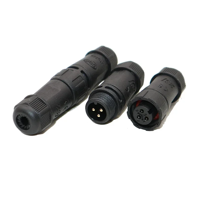 M12 Welded Connector Outdoor 2 3 4 5 6 7 8 Pin IP68 Waterproof Assembled Connector Joint Aviation Docking Male Female Plug