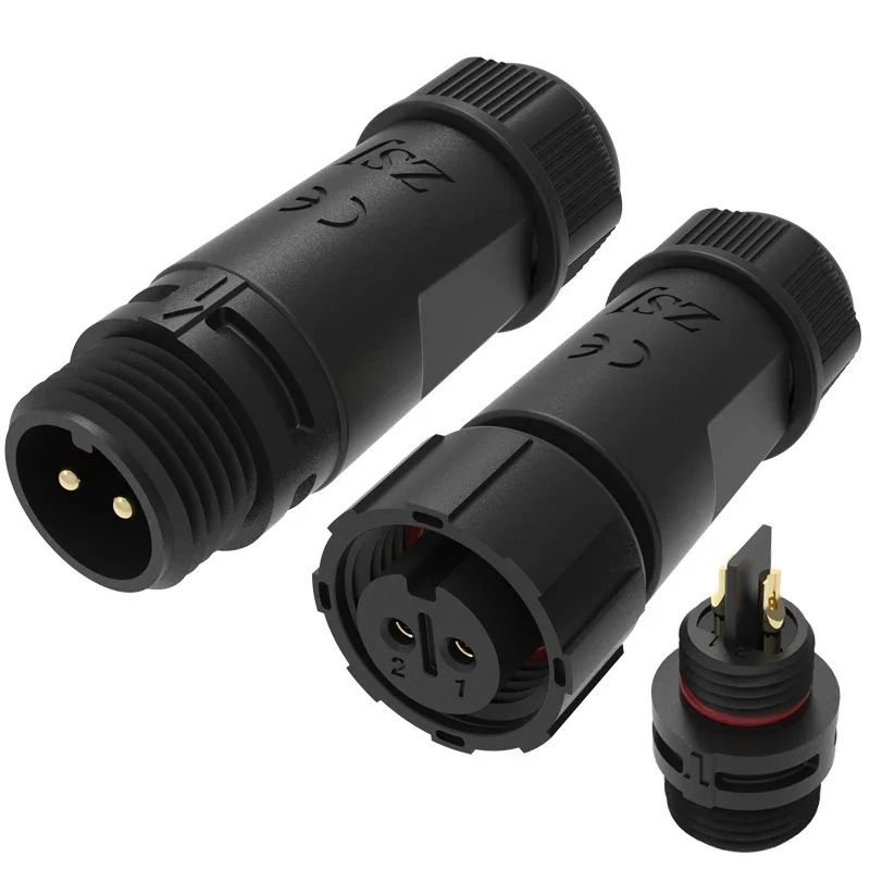 M12 Welded Connector Outdoor 2 3 4 5 6 7 8 Pin IP68 Waterproof Assembled Connector Joint Aviation Docking Male Female Plug