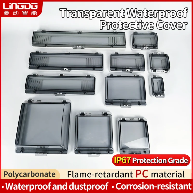 Outdoor Waterproof Window Cover with Lockable Circuit Breaker Electrical Box, Transparent Cover for IP67-Rated Button and Instru