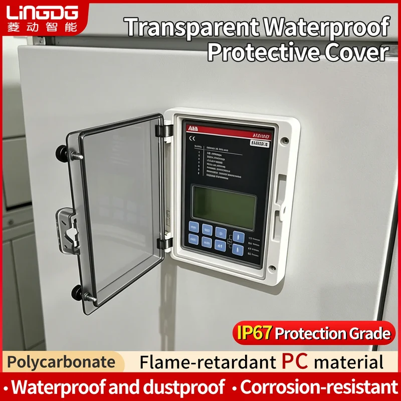 Outdoor Waterproof Window Cover with Lockable Circuit Breaker Electrical Box, Transparent Cover for IP67-Rated Button and Instru