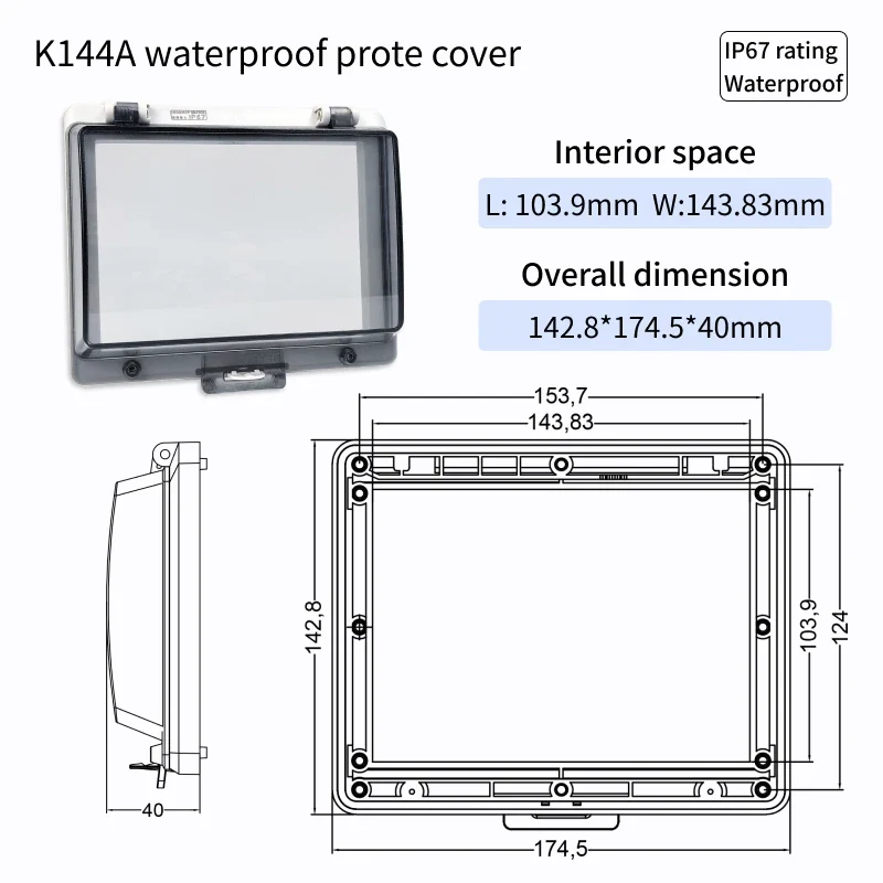 Outdoor Waterproof Window Cover with Lockable Circuit Breaker Electrical Box, Transparent Cover for IP67-Rated Button and Instru