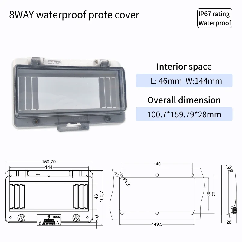 Outdoor Waterproof Window Cover with Lockable Circuit Breaker Electrical Box, Transparent Cover for IP67-Rated Button and Instru
