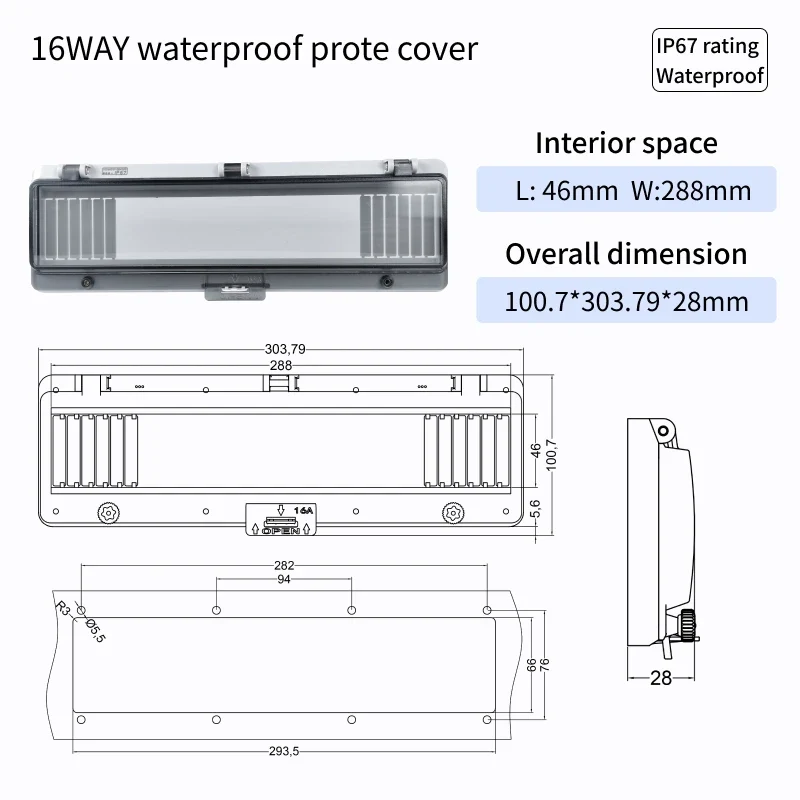 Outdoor Waterproof Window Cover with Lockable Circuit Breaker Electrical Box, Transparent Cover for IP67-Rated Button and Instru