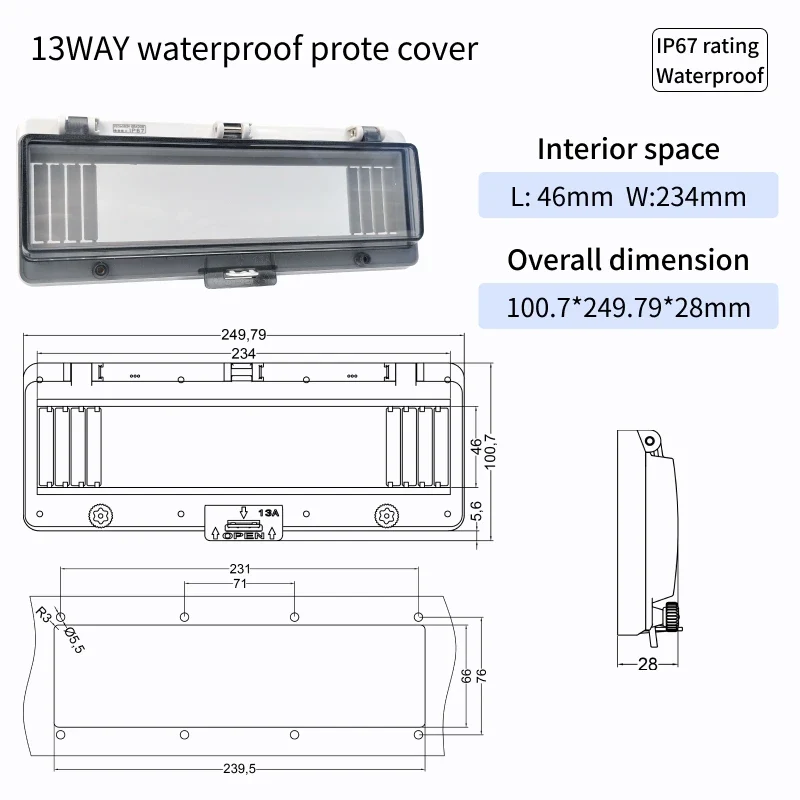 Outdoor Waterproof Window Cover with Lockable Circuit Breaker Electrical Box, Transparent Cover for IP67-Rated Button and Instru