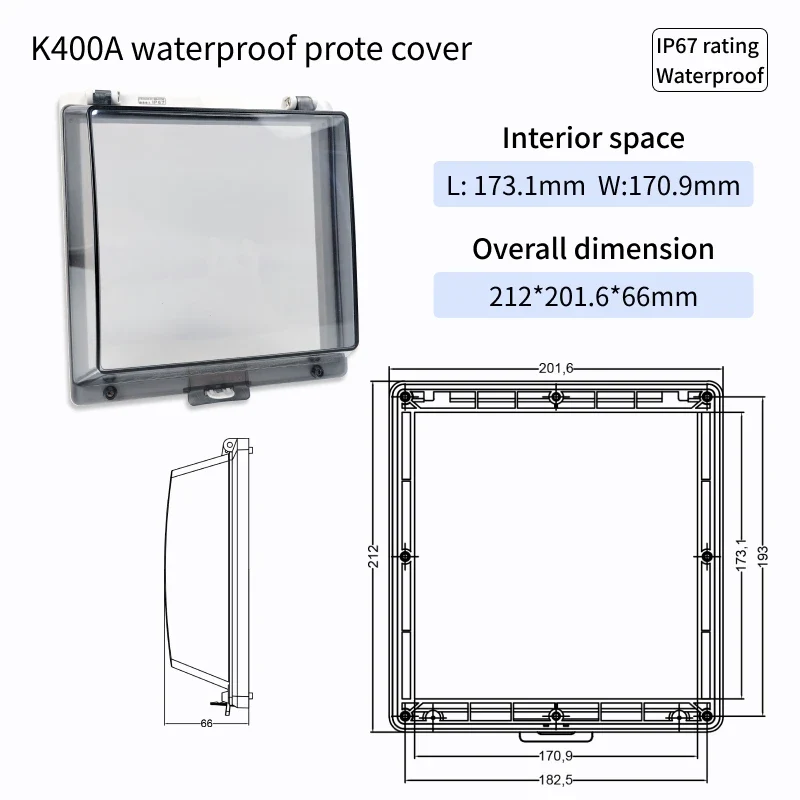 Outdoor Waterproof Window Cover with Lockable Circuit Breaker Electrical Box, Transparent Cover for IP67-Rated Button and Instru