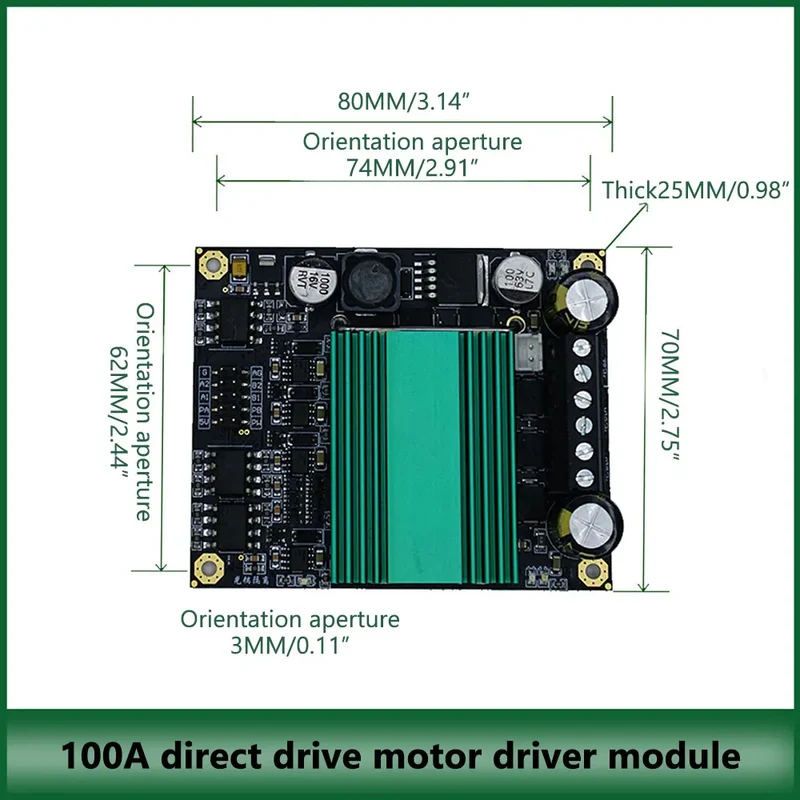 DC 12V~48V 100A High Power H-bridge DC Motor Controller Drive Module High Frequency H-bridge Dual Channel Motor Module Driver