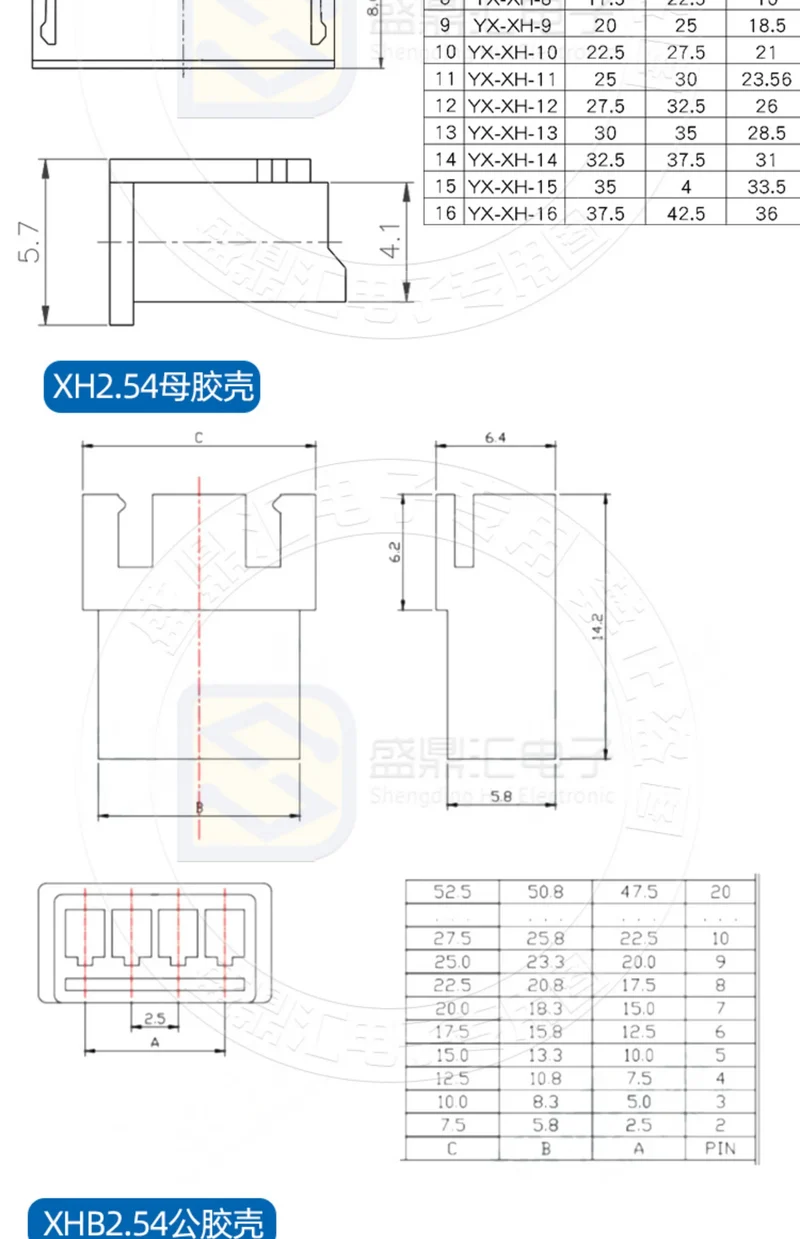 1.25/1.5/HY/PH2.0/XH/XHB/Dupont/SM2.54/2510/VH3.96 Connector Cable 2-6P Plug Socket Male Female Wire Connector Extension Cable