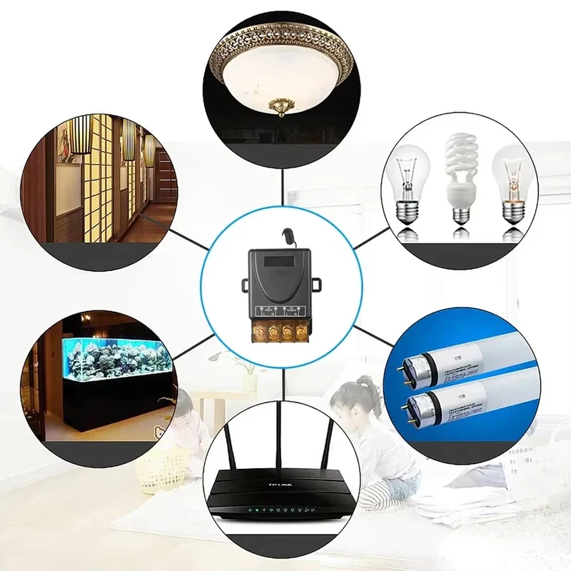 Universal 433Mhz Smart Switch with Wireless Remote Control Relay for Water Pump Motor Led Electric Appliance Learning Code 30A
