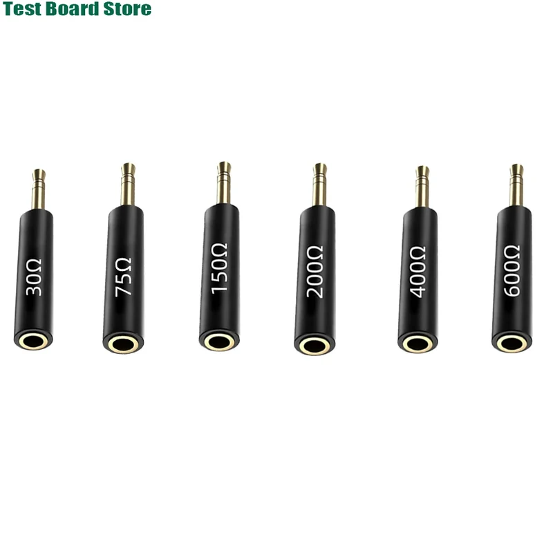 1PCS Conductor Earphone Impedance Plug 30 75 150 200 400 600 Ohm Noise Cancelling Adapter Resistance Reduce Noise Filter Plug