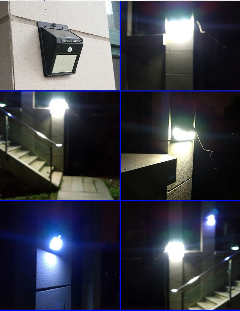 Solar Lamp Outdoor Lighting Garden Lamp Human Body Sensor Super Bright Waterproof Wall Lamp New Rural Home Outdoor Street Lamp