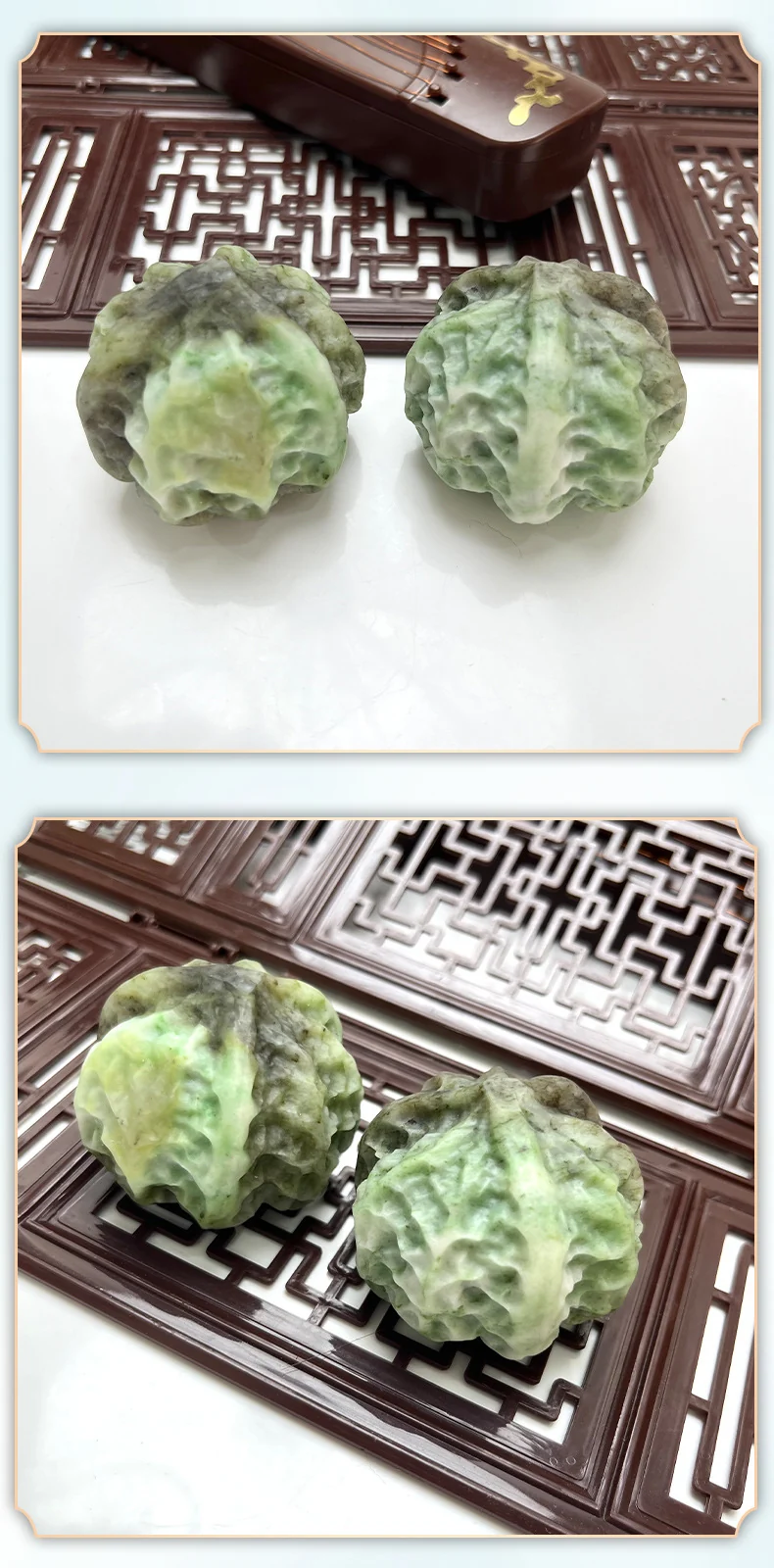 Nanyang Jade Dushan Jade Walnut Wen Play Fitness Ball Hand Handpiece Men's Hand-carved Pair of Natural Mono Jade