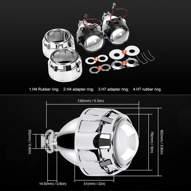 Cross-border 2.5-inch Visteon dual-light lens HID strong light automotive universal non-destructive modification of near-far light integrated car lights