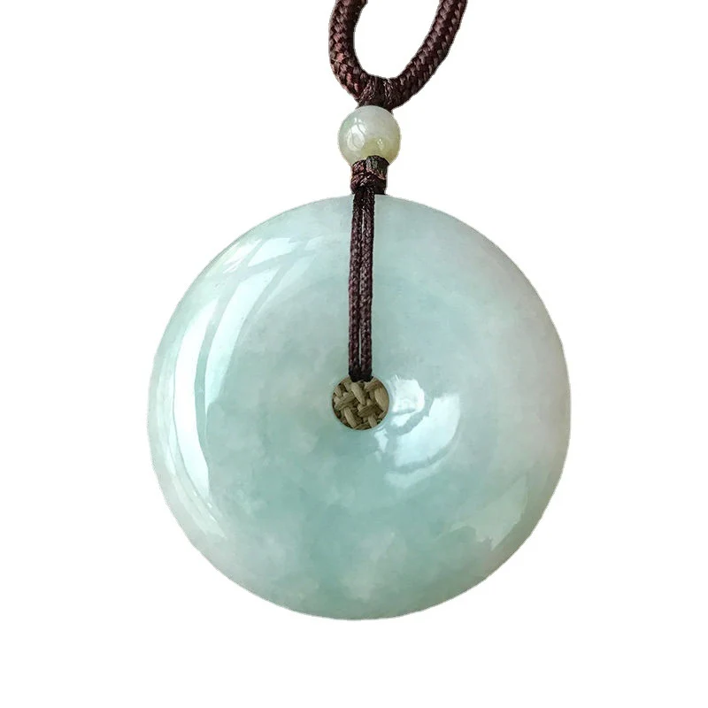 Jade Pendant with Natural Jadeite, Peaceful Buckle, Guanyin Jade Buddha, Burmese Jade Jewelry Factory Wholesale S2091518