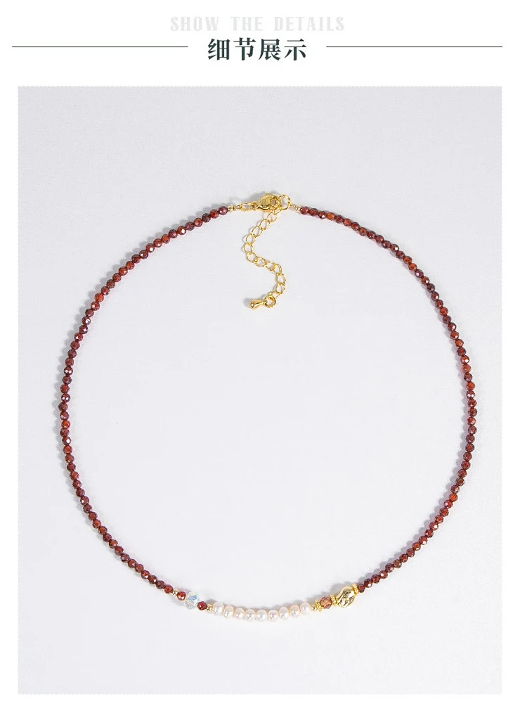 Natural Freshwater Pearl Necklace Imported Zircon Beaded Cutting High-grade Sense Exquisite All-match Love Pendant Necklace Women