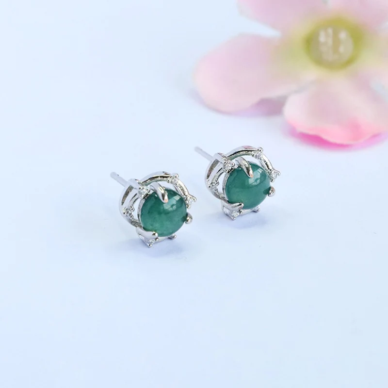 Guan Yu Natural Grade a Jade Earrings Blue Water Jade Jewelry E-Commerce Live Broadcast Hot Sale Wholesale Dropshipping S5070501