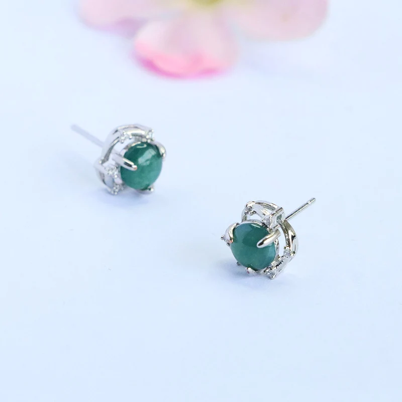 Guan Yu Natural Grade a Jade Earrings Blue Water Jade Jewelry E-Commerce Live Broadcast Hot Sale Wholesale Dropshipping S5070501