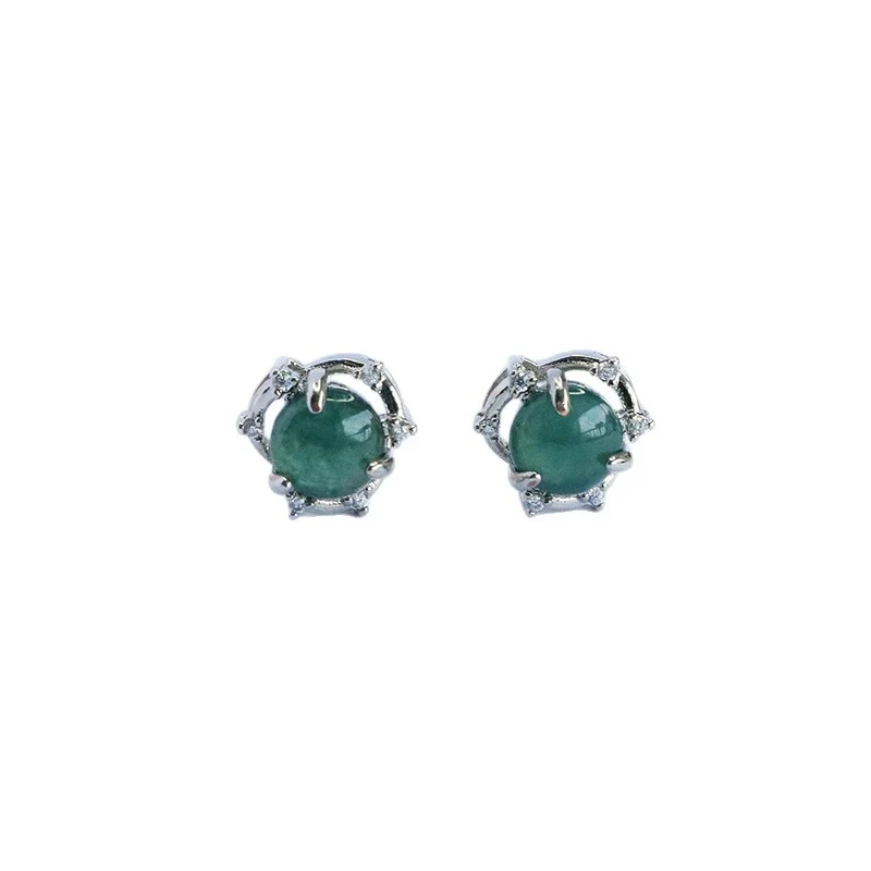 Guan Yu Natural Grade a Jade Earrings Blue Water Jade Jewelry E-Commerce Live Broadcast Hot Sale Wholesale Dropshipping S5070501
