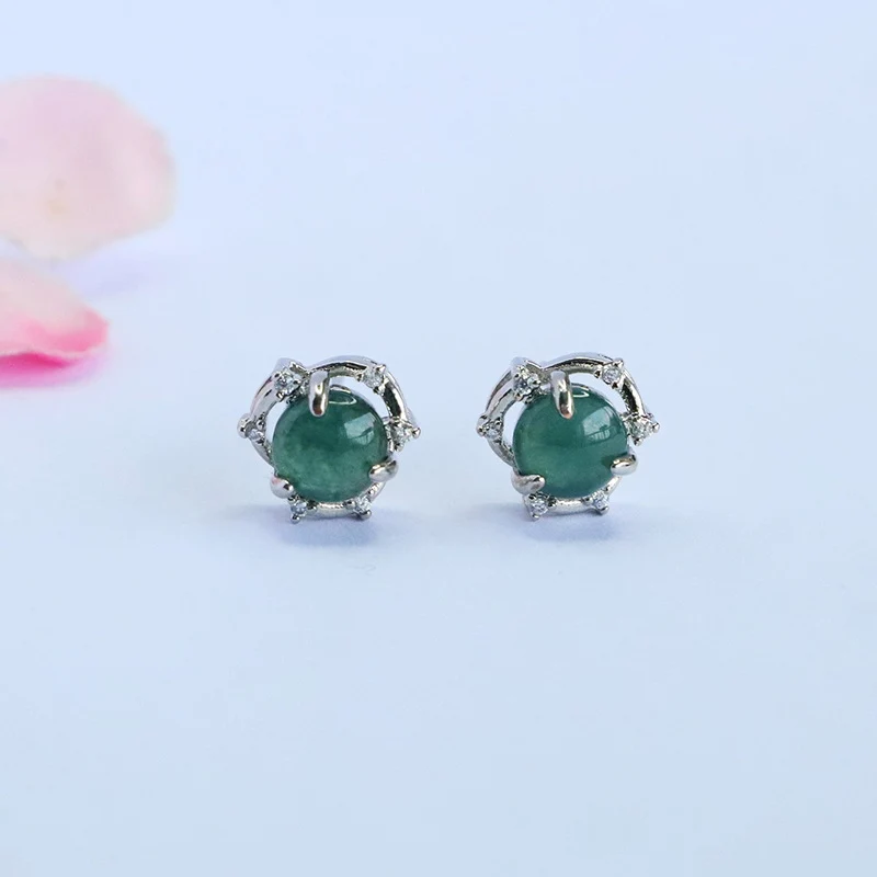 Guan Yu Natural Grade a Jade Earrings Blue Water Jade Jewelry E-Commerce Live Broadcast Hot Sale Wholesale Dropshipping S5070501