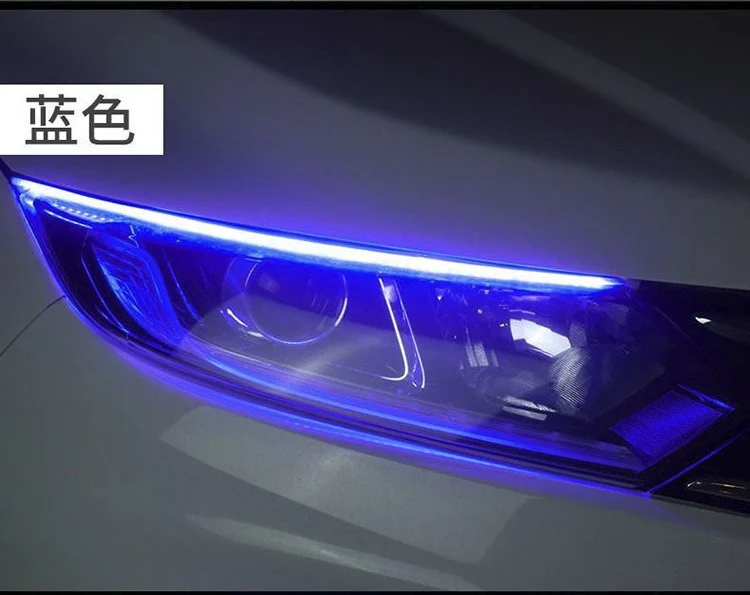 Source Spot Ultra-Thin Daytime Running Light Running Water Steering Light Strip Soft Silicone White Light Steering Yellow Light Start Scanning Model
